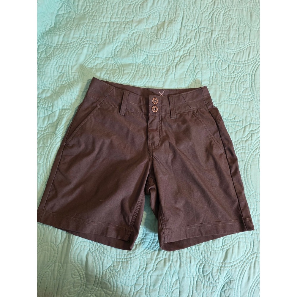 Prana Halle Shorts Womens 0 Brown Stretch Hiking Outdoor 1962501